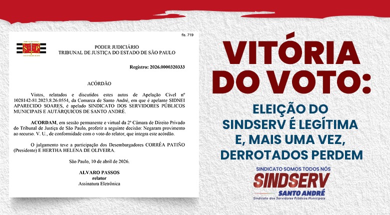 Imagem de Vitória do voto: Eleição do Sindserv é legítima e mais uma vez derrotados perdem

