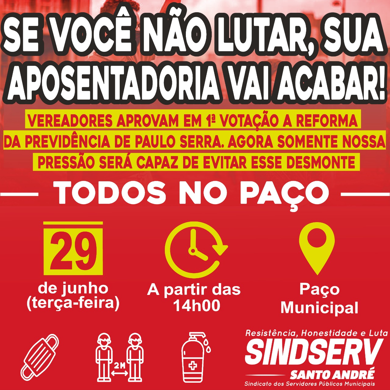 Imagem de Sindicato convoca servidores para Ato contra votação do PL de Paulo Serra na Câmara
