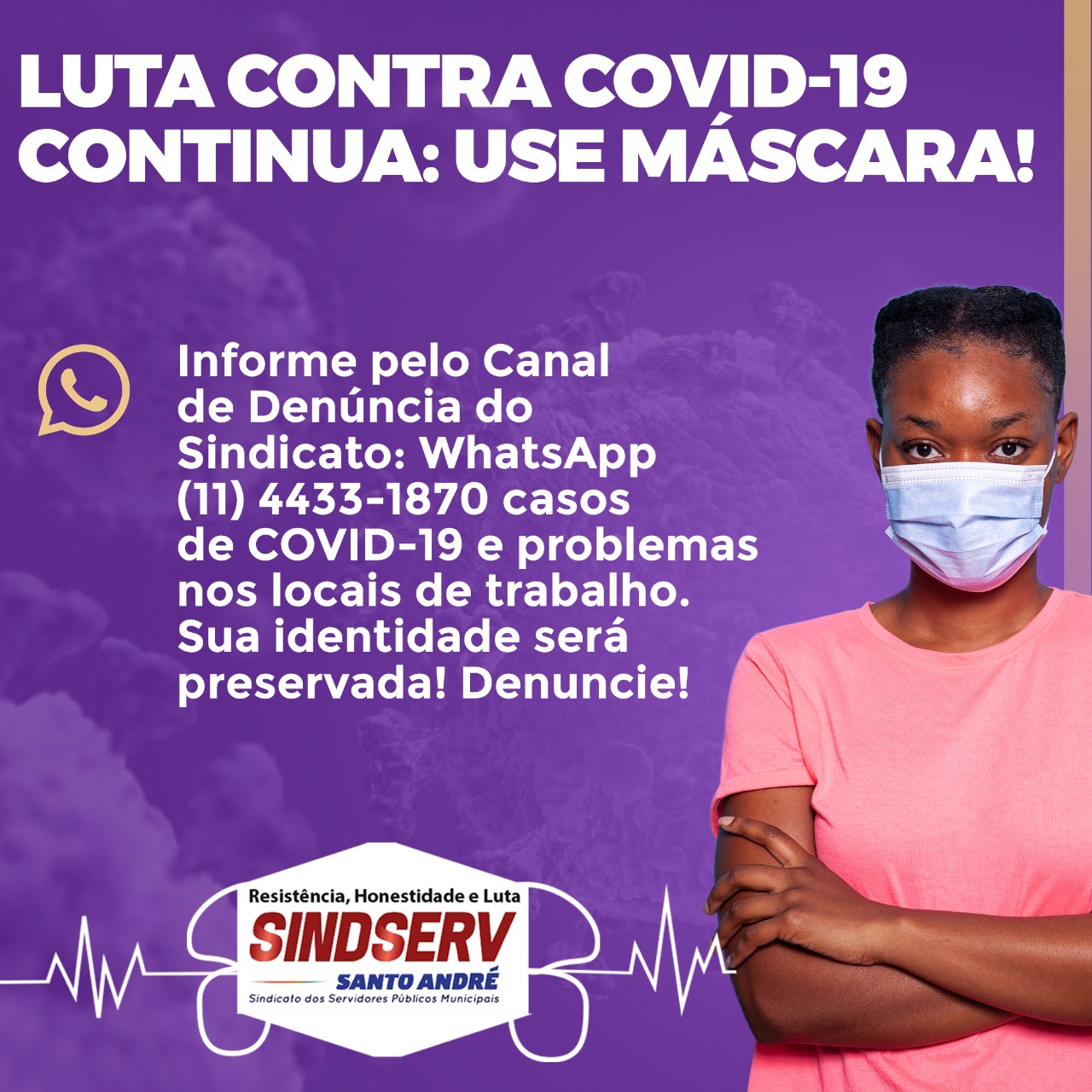 Imagem de Luta contra coronavírus continua: use máscara!