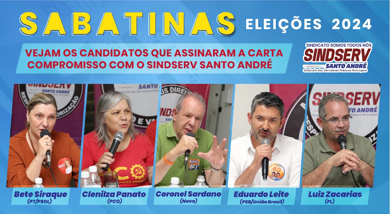 Imagem de Eleições municipais: Confira os candidatos que assinaram Carta Compromisso com o Sindserv Santo André  