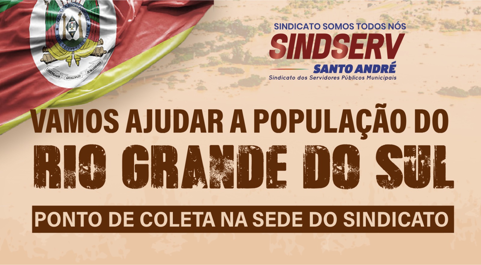 Imagem de SOS RS: Sindserv Santo André divulga Campanha de Solidariedade ao povo gaúcho