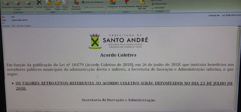 Imagem de Prefeitura informa que  retroativos serão pagos no dia 23 de julho e Sindserv Santo André cobra mais eficiência da Administração