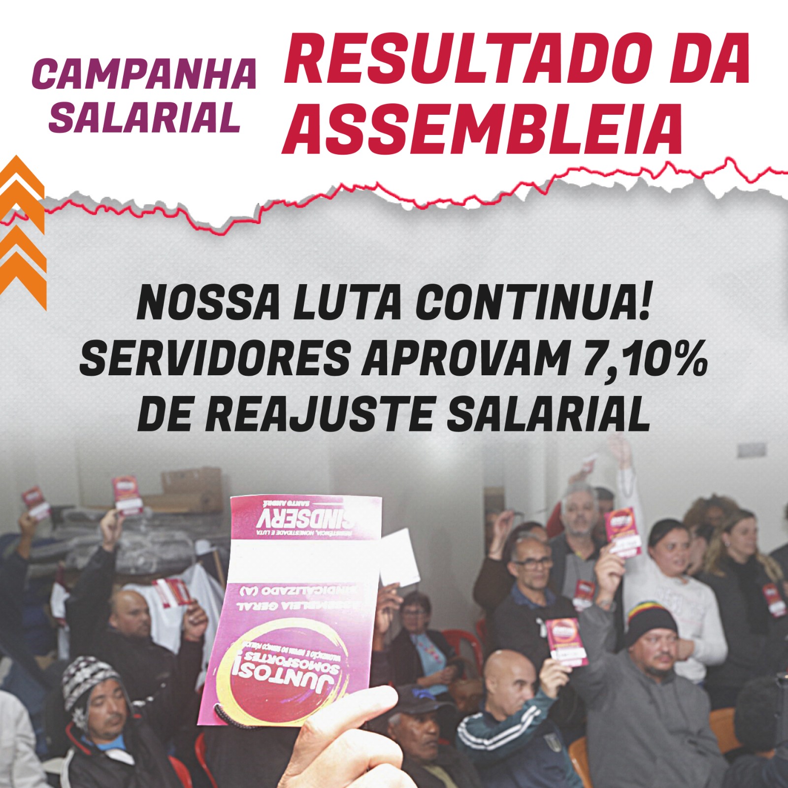 Imagem de Campanha Salarial: Servidores de Santo André aprovam em assembleia reajuste salarial de 7,10%