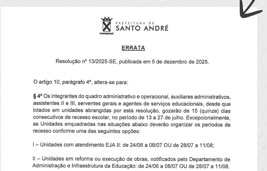 Imagem de Mais uma vitória do Sindicato: publicada resolução que garante 15 dias de férias para Administrativos e Serventes da Educação
