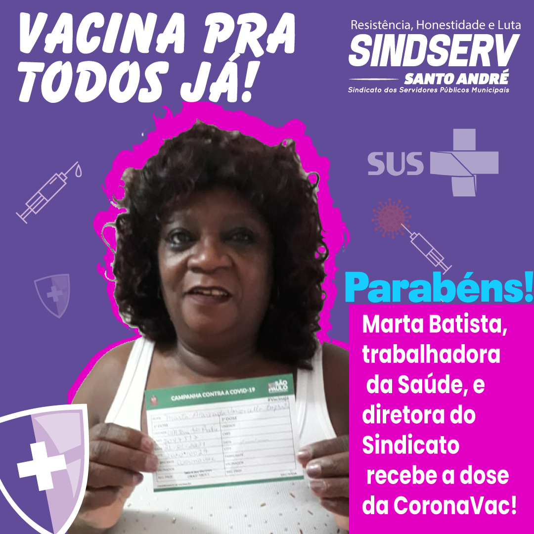 Imagem de Sindserv Santo André apoia Campanha em defesa da Vacinação em massa no Brasil