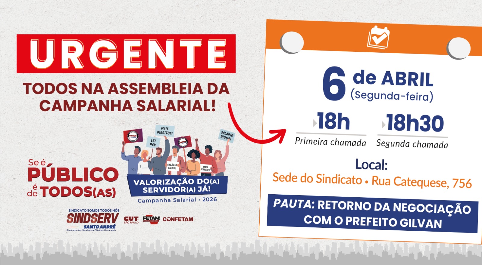 Imagem de Segunda-feira tem Assembleia da Campanha Salarial, participe!