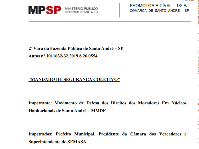 Imagem de Ministério Público do Estado de São Paulo pede esclarecimentos sobre privatização do Semasa para Prefeitura, Câmara e Superintendência do órgão