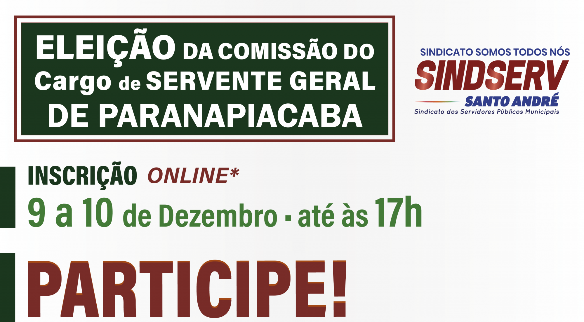 Imagem de Sindserv divulga  eleição para Comissão de Servente Geral de Paranapiacaba