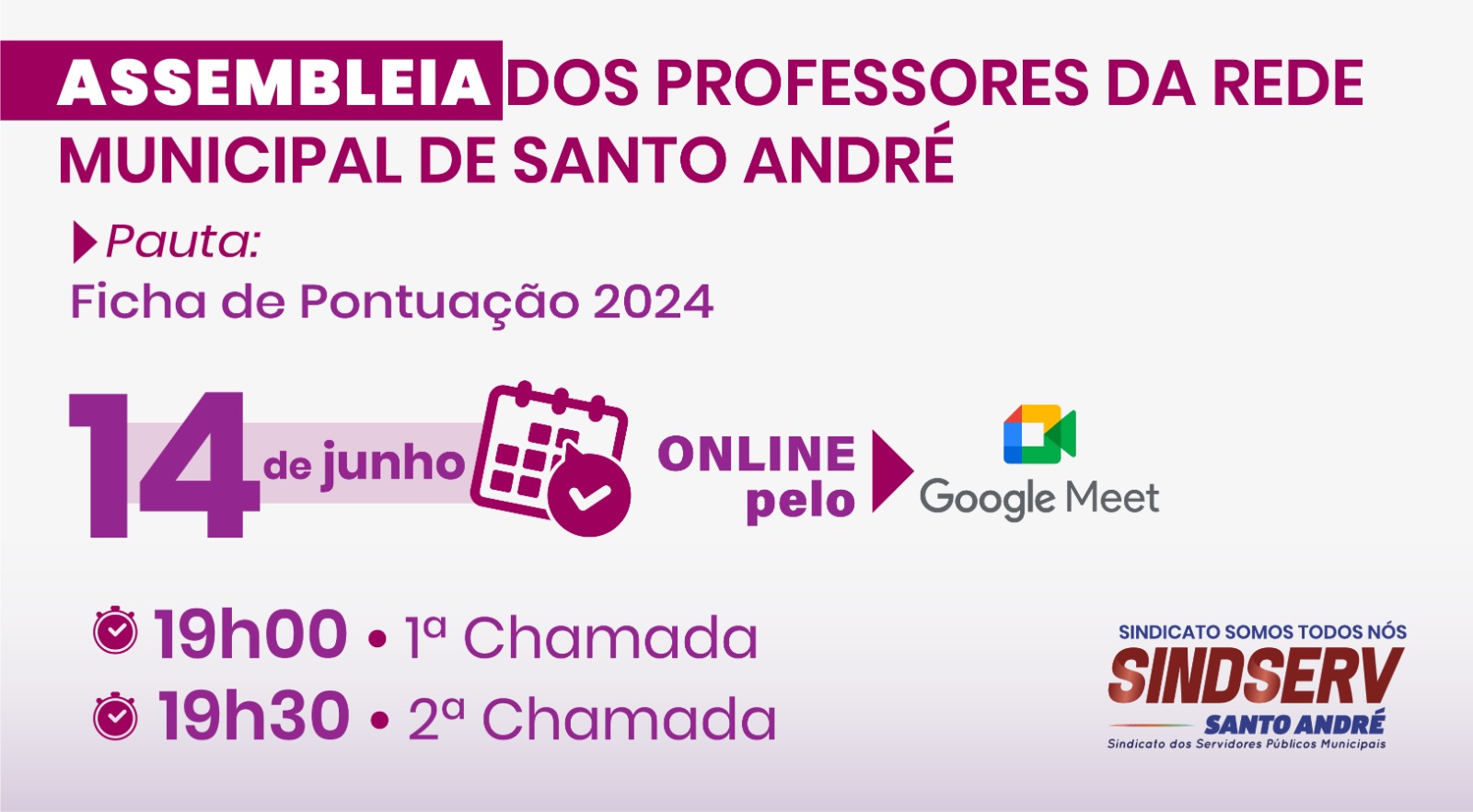 Imagem de Participe da Assembleia do Sindserv Santo André sobre Ficha de Pontuação 2024 